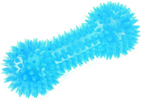 Gor Pets Flex Squeaky Dumbbell Dog Chew Toy Durable 15.5 cm , Assorted colour