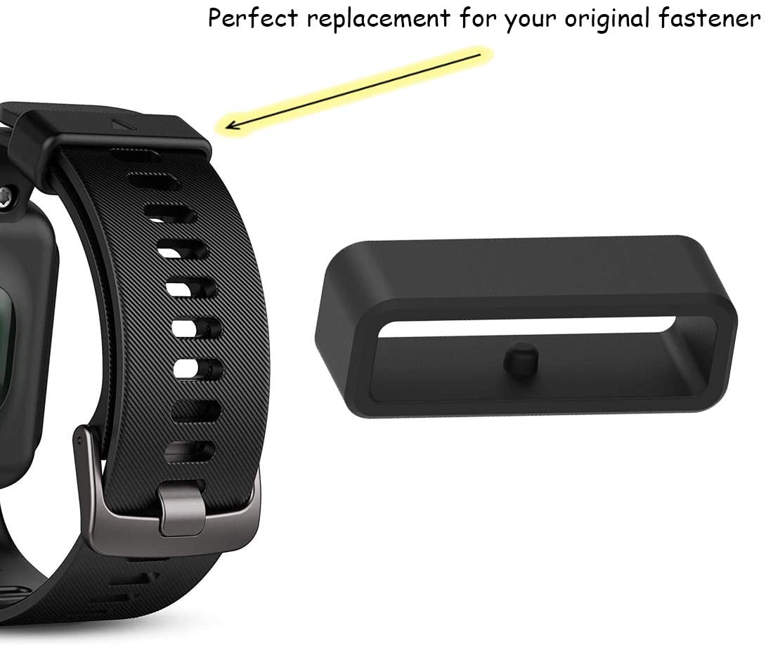 Chofit Fastener Ring Compatible With Garmin Forerunner 35 Band Keepers Soft Silicone Rings