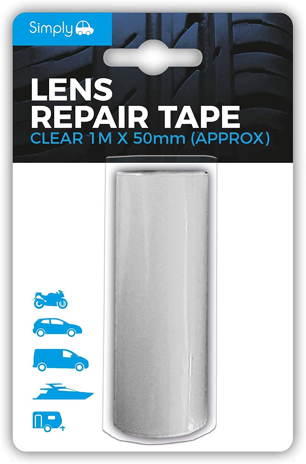 Simply 2252 Lens Repair Adhesive Tape - Clear, Transparent, 1m x 50mm