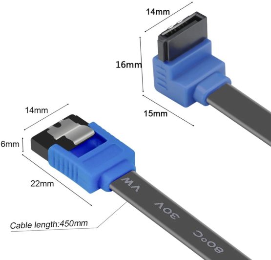 SATA Cable III, Benfei 3 Pack SATA Cable III 6Gbps 90 Degree Right Angle with Locking Latch 18 Inch for SATA HDD, SSD, CD Driver, CD Writer - Image 4
