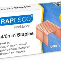 Rapesco S24600Z3 24/6 mm Copper Plated Staples, Box of 1,000