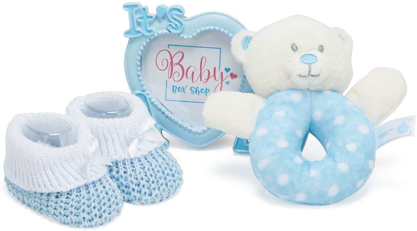 Baby Box Shop Newborn Baby Boy Gift Set Premium Gift-Ready Hamper with Rattle, Photo Frame - Image 4