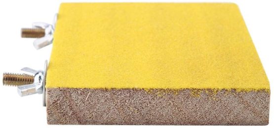Zerodis Bird Perch Stand Natural Wood Rough Platform Toy Playground Paw Grinding Clean Frosted Board for Pet Parrot Hamster Squirrel(Yellow) - Image 2