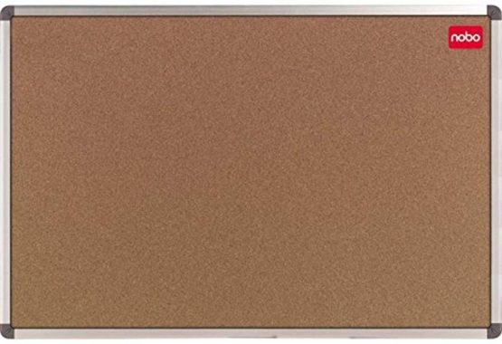 Nobo 1902117 Cork Board with Aluminium Frame / Assembly Kit / Foil-Packed Whiteboard and Memo Board / Protection on Corners / 60 x 45 cm Brown