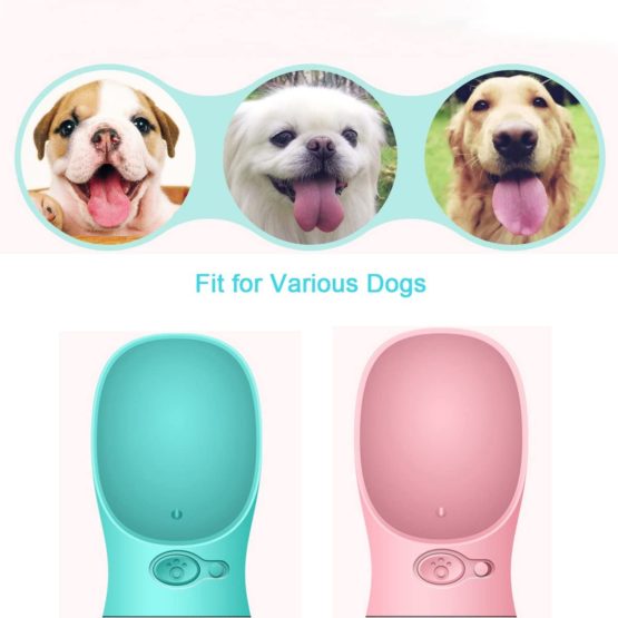Dog Water Bottle, Portable Dogs Travel Water Bottle, Pets Feeder for Pet Walking Travelling Drinking (12 oz, Blue) - Image 4