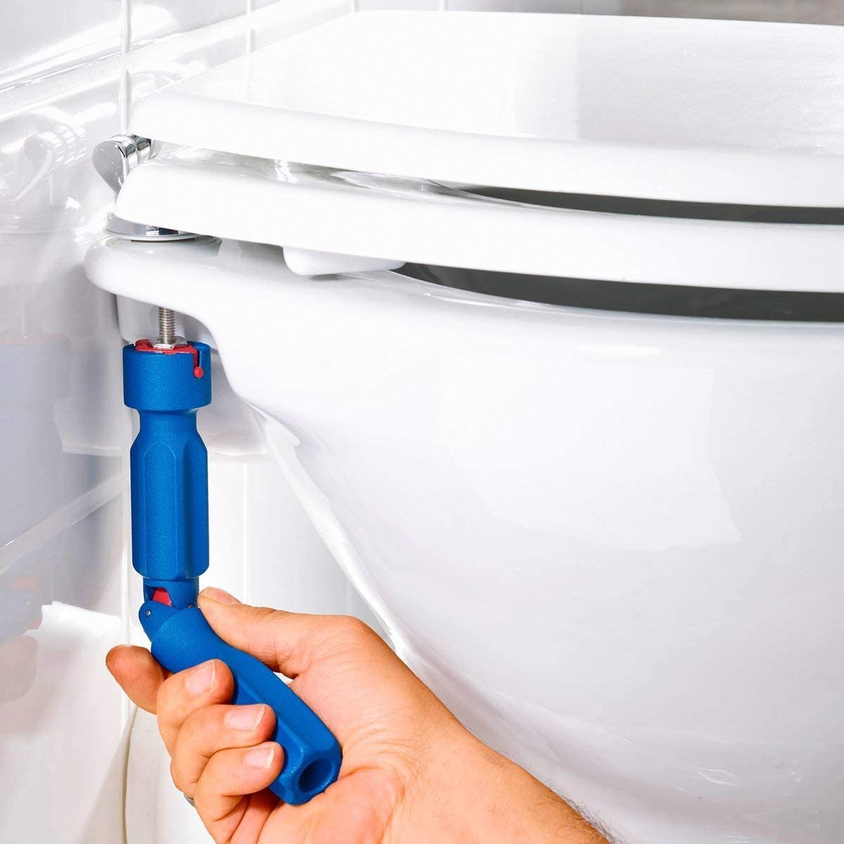 the "new" Universal Rela Toilet Seat Installation wrench with longer Application possibilities, Blue - Image 2