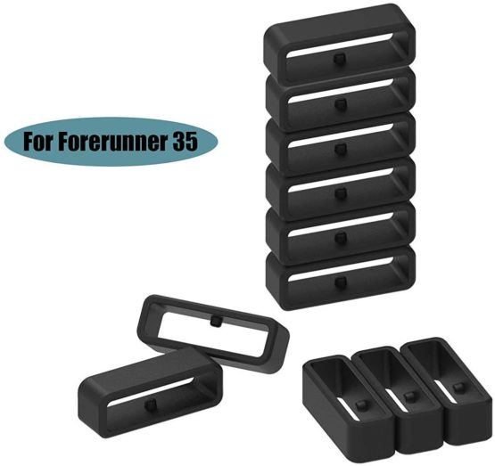 Chofit Fastener Ring Compatible with Garmin Forerunner 35 Band Keepers,Soft Silicone Rings Connector Security Loop for Forerunner 35 Watch Strap