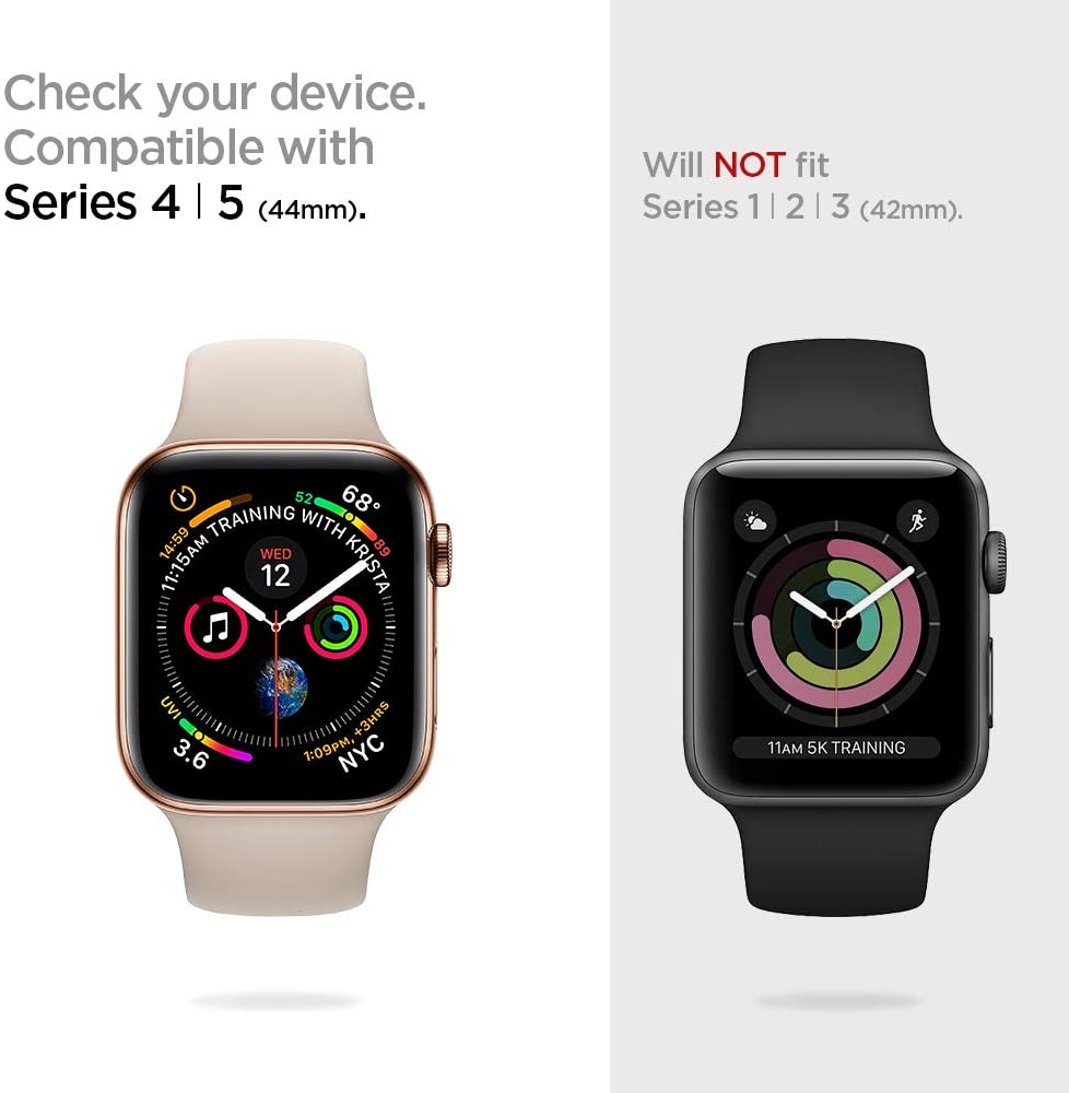 Spigen Rugged Armor Case Compatible with Apple Watch Case for Series 9/8/7 45mm and 44mm Series 6/SE/5/4 - Black - Image 2
