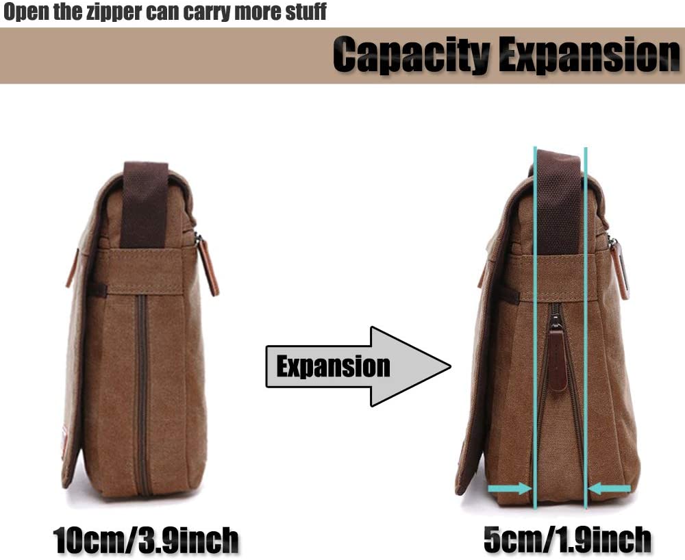 LOSMILE Men’s Messenger Bag, Canvas Shoulder Bags, 13.3″ Laptop Bags