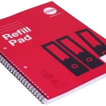 RHINO Stationery A4+ Twinwire Refill Pad | 160 Page | 8mm Ruled with Margin | Red Cover | Notepad | Education Standard Writing Paper