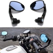 Motorcycle Side Mirror 7/8" 22mm Handlebar Bar End Mirrors for Scooter Cruiser Chopper-Black