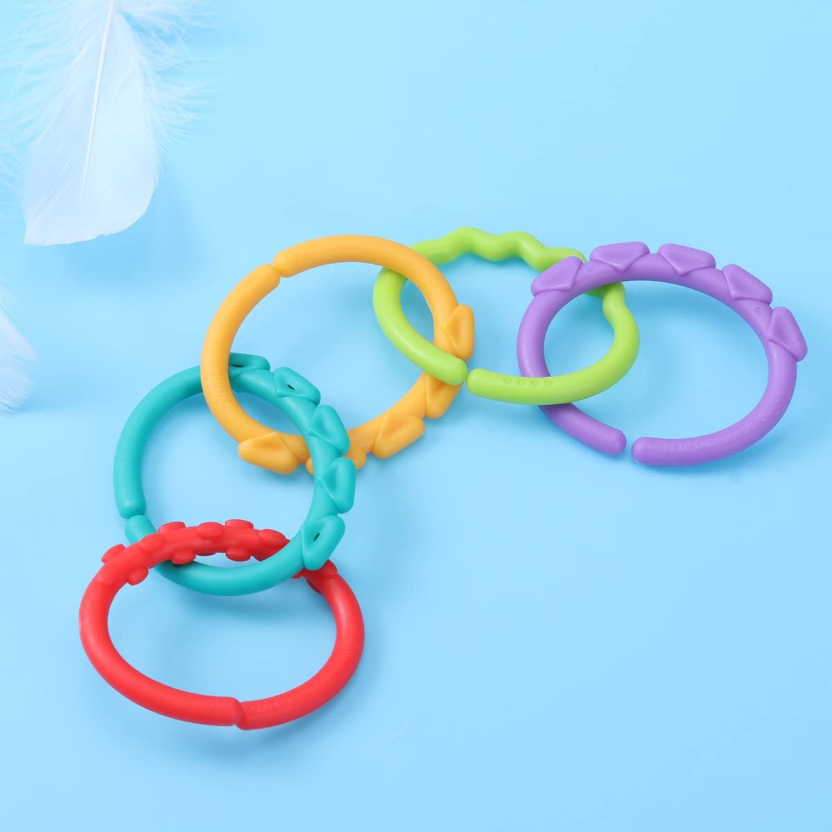 TOYMYTOY 24pcs Baby Teether Rings Links Toys Links Rattle Strollers Car Seat Travel Toys for Baby Infant Newborn - Image 4