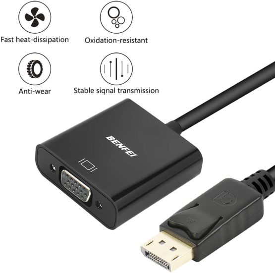 BENFEI DisplayPort to VGA, Gold-Plated DP to VGA Adapter (Male to Female) Compatible for Lenovo, Dell, HP, ASUS - Image 2