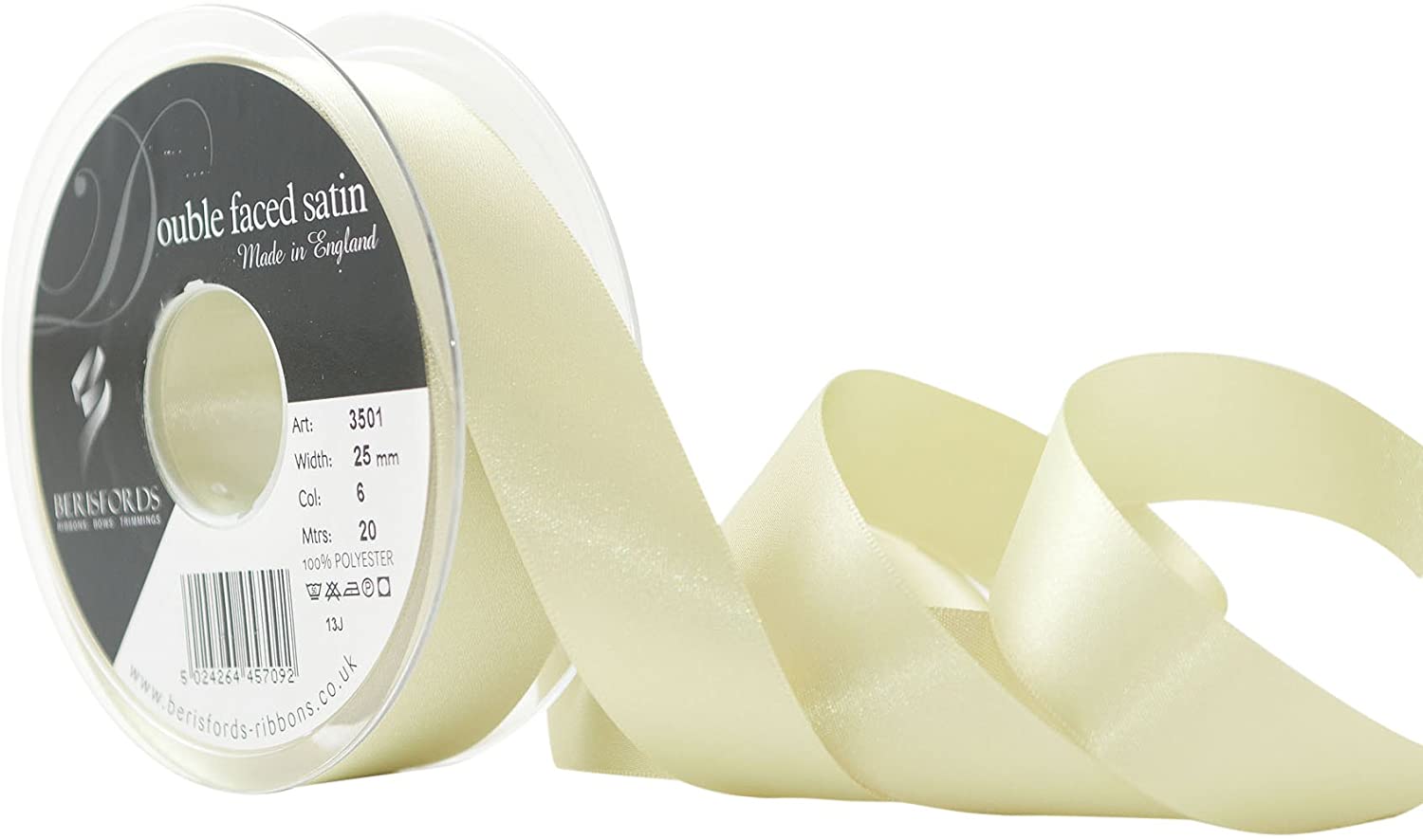 Berisfords Ribbon, Lime, 20m, 25 mm