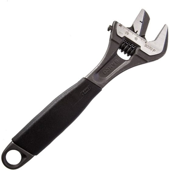 Bahco 9070P Reversible Jaw Black Ergo Adjustable Wrench, 150mm Length