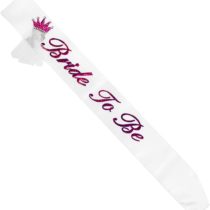 Widmann 09688 Glitter Bride to Be Sash Ladies White