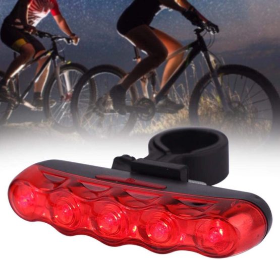 Bike Taillight, Waterproof Cycling Safety Warning Taillights 5 LED Warning Rear Lamp Bike Back Light for Bicycle Night Riding Cycling Safety Warning Strobe - Image 3