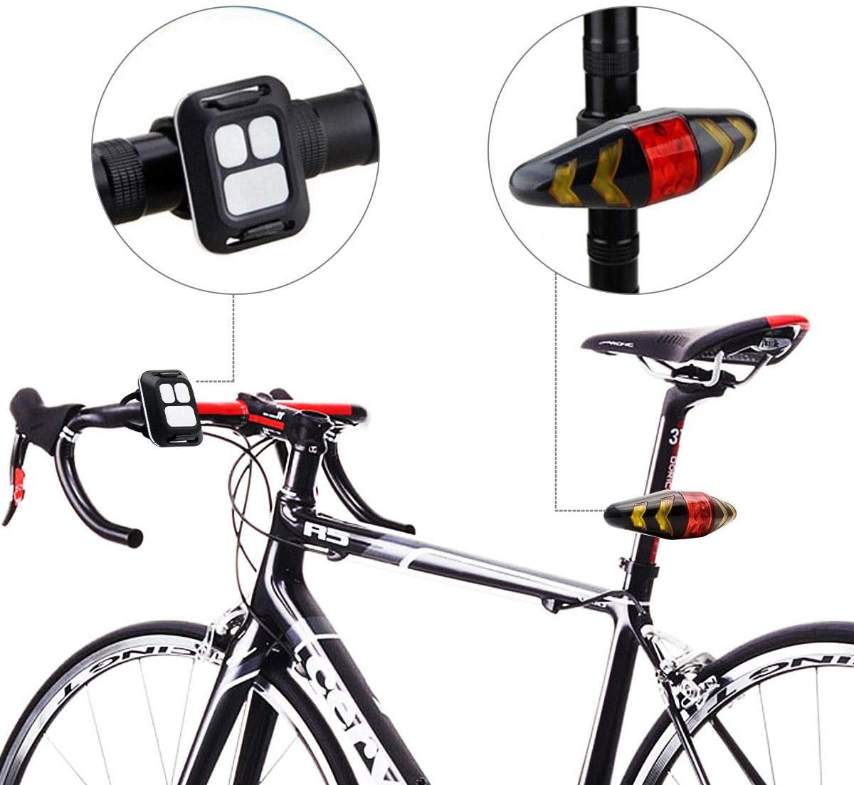 MASO Bicycle Tail Light LED Turn Signal Lights with Remote Control Wireless Rechargeable Multifunction Modes Waterproof for MTB Road Bike - Image 4