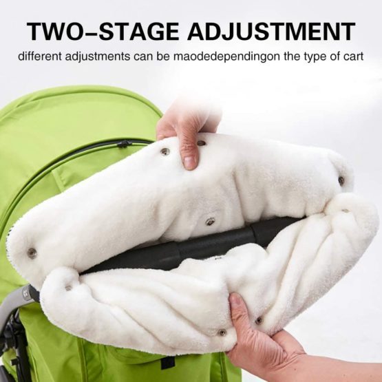 Novelfun Baby Pushchair/Pram/Stroller/Buggy/Baby Carriage Fleece Hand Muff/Hand Gloves/Hand Warmer Waterproof Windproof Anti-Freeze Extra Thick Pram Accessories Baby Stroller Gloves, Black - Image 4