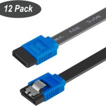 SATA Cable III, Benfei 12 Pack SATA Cable III 6Gbps Straight HDD SDD Data Cable with Locking Latch 18 Inch for SATA HDD, SSD, CD Driver, CD Writer
