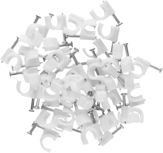 Nartel® Round Cable Clip, 8mm - White, Pack of 100 - Image 2
