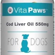 Cod Liver Oil for Dogs 550mg | 180 Soft Gel Capsules | Support The Health of The Skin and Coat | Manufactured in The UK