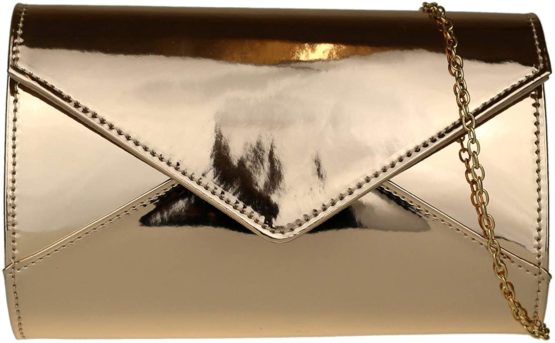Girly HandBags Plain Glossy Clutch Bag