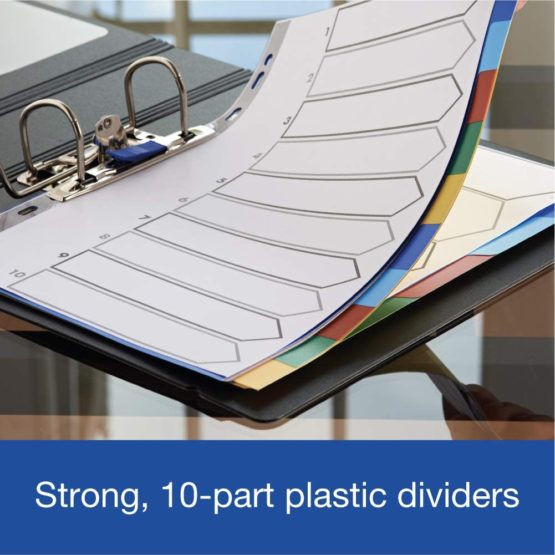 Oxford A4 Plastic 10 Part Dividers, Assorted, 1 Set - Image 3