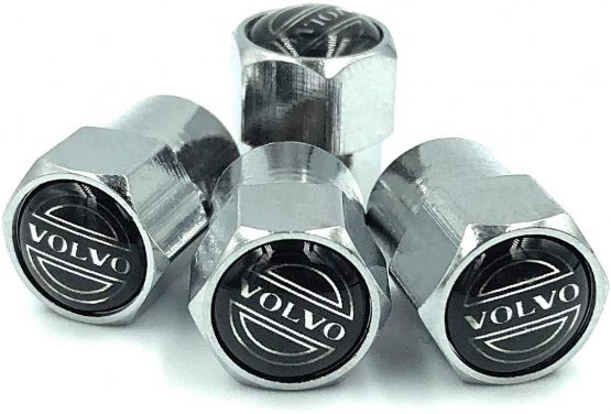 Metal Chrome Car Tyre Wheel Valve Dust Caps. T5 Turbo V40 XC60 XC90 Cross Country Polestar V60 V90 S60 S40 V70 XC70 440 850 S90 940 Estate C30 C70 P1800 V50