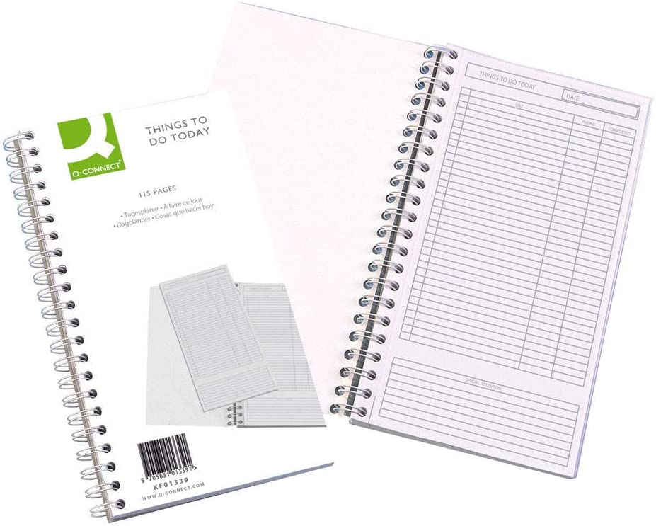 Q-Connect Wirebound Things to Do Today Book 150x280mm, White