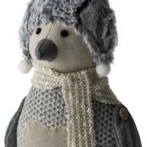 Blue Canyon Snowy Penguin Doorstop in Grey