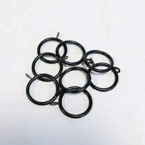 Merriway BH03179 Metal Curtain Drapery Pole Rod Rings with Fixed Eye, Inner Dia.25mm (1 inch) Outer Dia.30mm (1.1/4 inch) - Black, Pack of 8