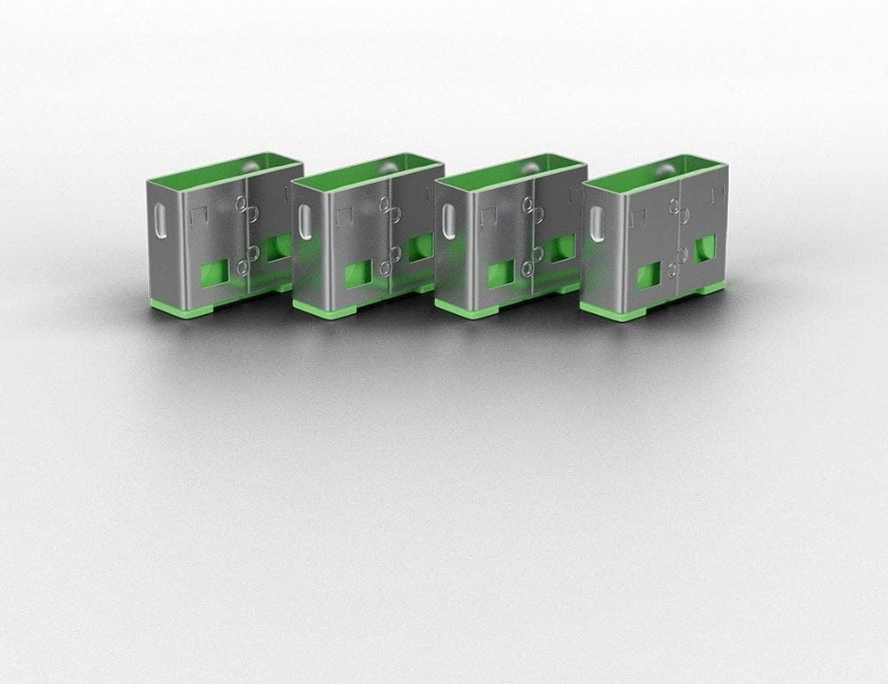 LINDY USB Port Blocker - Pack of 4 Colour Code: Green, 4 Pack + Key - Image 2