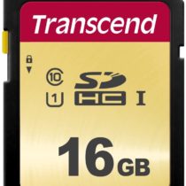Transcend 16GB SDXC 500S Memory Card UHS- I, C10, U3, V30, 4K, Full HD, MLC, Up to 95/50 MB/s (Ideal for DSLR cameras and advanced camcorders) TS16GSDC500S