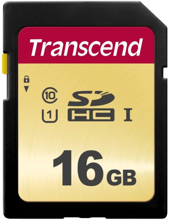 Transcend 16GB SDXC 500S Memory Card UHS- I, C10, U3, V30, 4K, Full HD, MLC, Up to 95/50 MB/s (Ideal for DSLR cameras and advanced camcorders) TS16GSDC500S