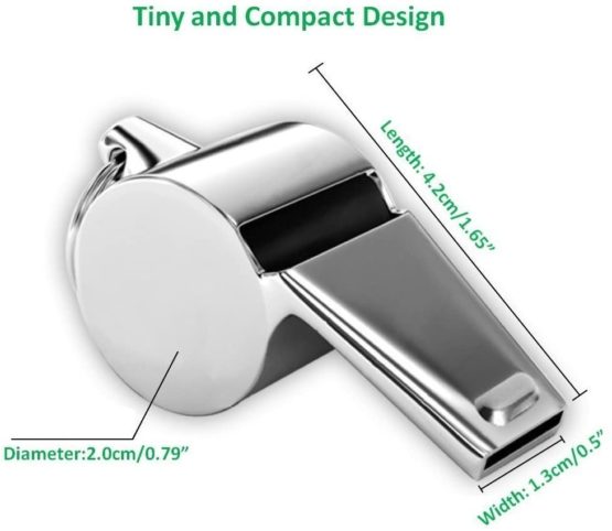 Golvery Coach Whistle Metal Referee Whistle with Lanyard, Stainless Steel Loud Whistle for School, Sports Trainning, Soccer, Football, Basketball, Security and Emergency Survival(1 PC-Sliver) (1PC) - Image 3