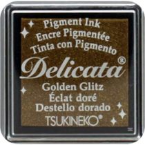 Delicata Glitz Ink Pad, Acrylic, Gold, 3.4 x 3.4 x 2 cm