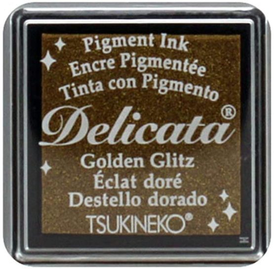 Delicata Glitz Ink Pad, Acrylic, Gold, 3.4 x 3.4 x 2 cm
