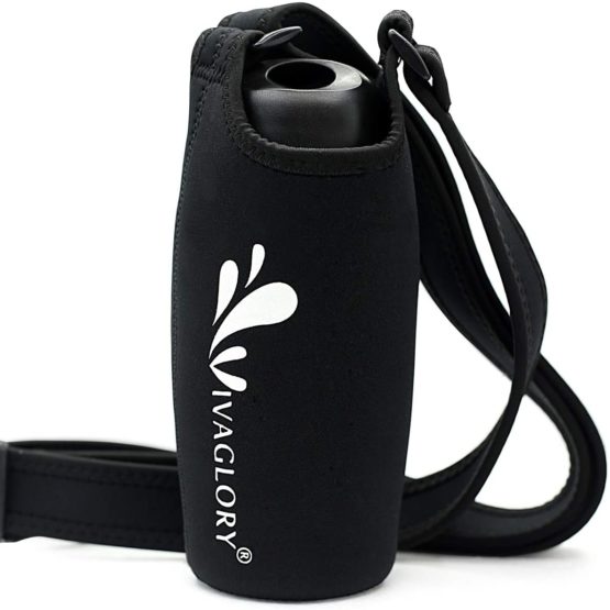 VIVAGLORY 750ml Leak proof Dog Water Bottle with Black Neoprene Bottle Holder for Walking and Hiking - Image 2