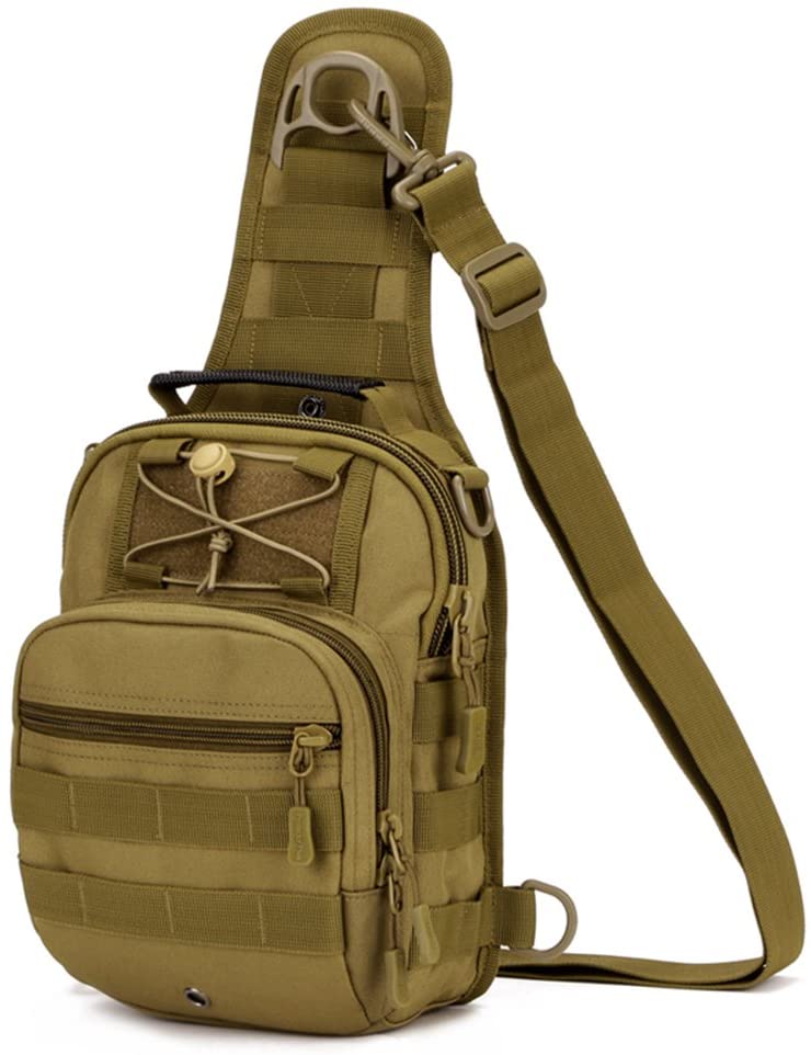 Huntvp Tactical Sling Bag,Hiking Rucksack Chest Pack MOLLE Military ...