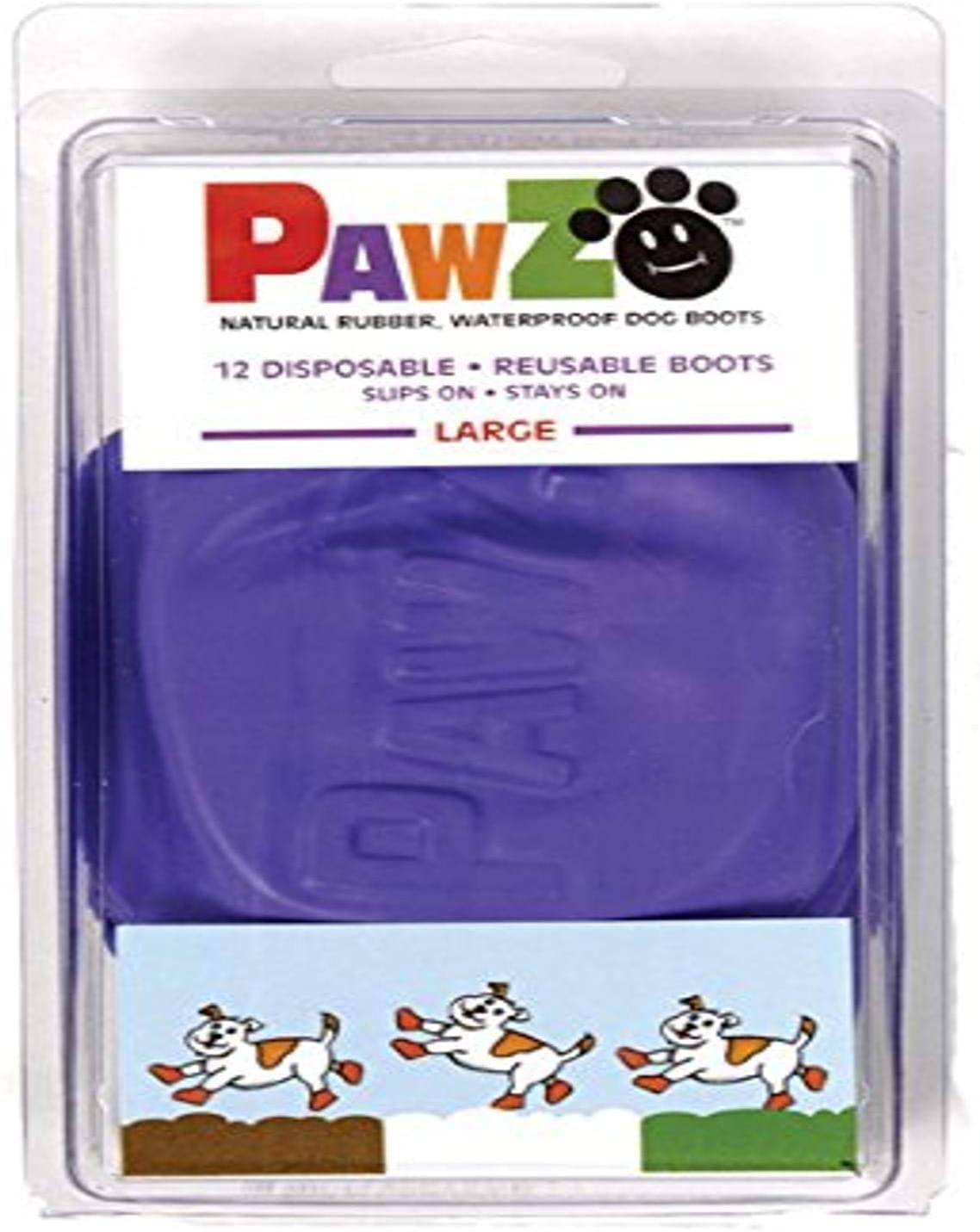 Large Pawz Durable All Weather Dog Boots (12 boots), Purple