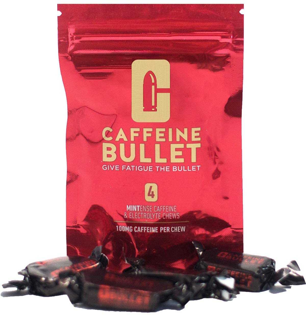 Caffeine Bullet Energy Gel Upgrade, Mint Chews *16, Faster Boost Than Tablets and Gum. 100mg Per Serving