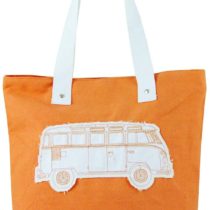 VW Camper VAN Canvas Shopper Bag Green