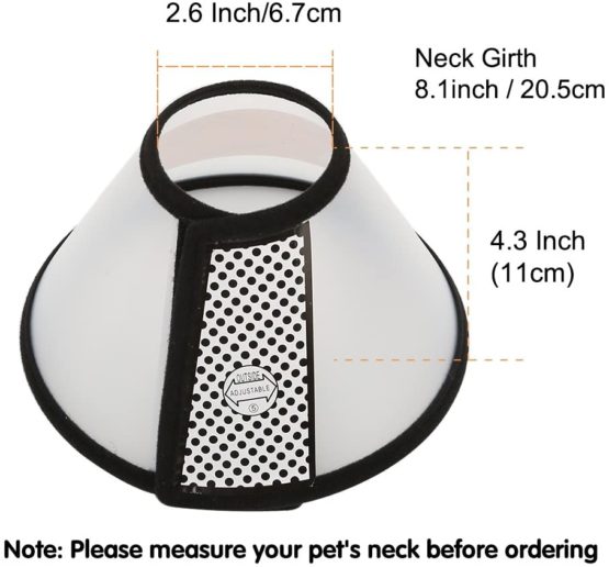 Vivifying Recovery Pet Cone, 8.1 Inches Lightweight Plastic Elizabethan Collar for Cats, Mini Dogs and Rabbits (Black) - Image 3