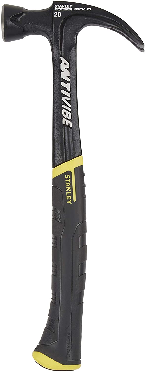 Stanley 151164 570g 20oz FatMax XL AVX Curve Claw Hammer, Black/Yellow, 570g (20oz)