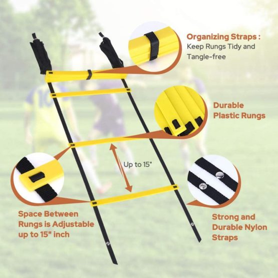 GHB Agility Ladder Speed Ladder 6M 12-Rung for Kids Adults Football Speed Training - Image 2