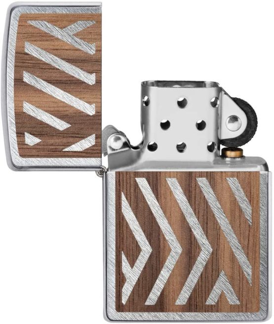 Zippo Unisex's Woodchuck Sweep, Walnut Emblem Windproof Lighter, Chrome, Regular - Image 4