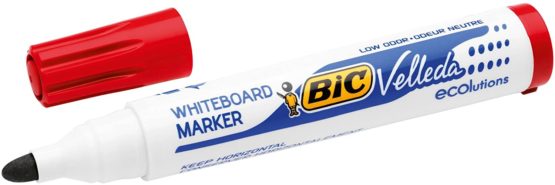 Bic Velleda 1701 Ecolutions Whiteboard Pens, Red - Box of 12 - Dry Erase Pens for Whiteboards in School or office - Image 2