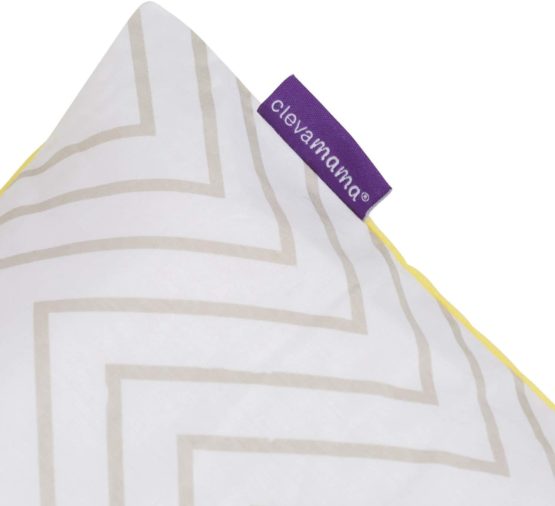 ClevaMama Pram Pillow Case, Replacement in 100% Soft Cotton - Grey, 22x31 cm - Image 3