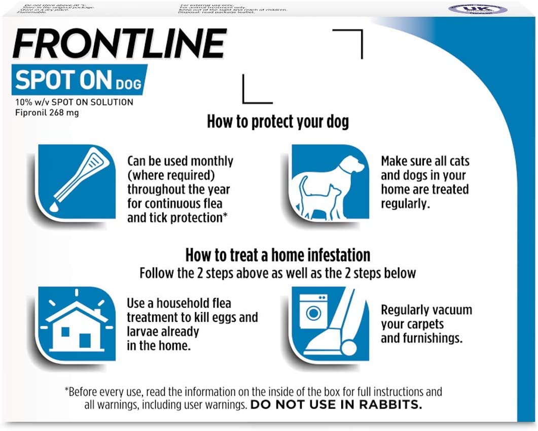 FRONTLINE Spot On Flea & Tick Treatment for Large Dog (20-40kg) 3 Pipettes, Clear, 3 Pipettes Large - Image 2